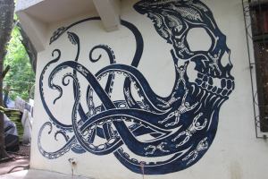 octupus wall painting casa del mar hostel 
 - Costa Rica