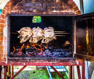 Cafe Monka Chicken On Rack In The Oven
 - Costa Rica