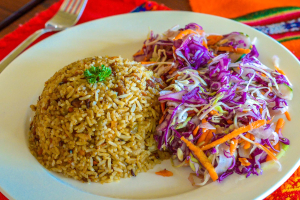 Special Rice With Cabbage Salad Finca Exotica Restaurant Carate
 - Costa Rica
